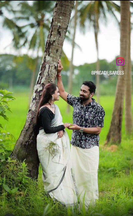 kerala saree with matahing shirt material